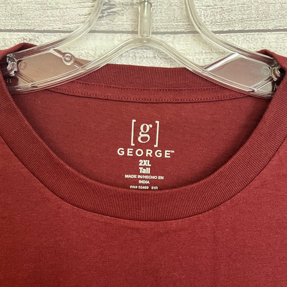 George | NWT Men's Deep Red Long Sleeve Tee - Picture 3 of 5